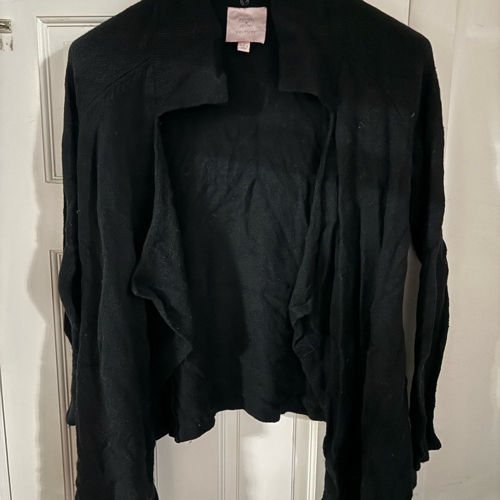Black lightweight cardigan with ruffles #cardigan #lace #deals #fall #halloween
